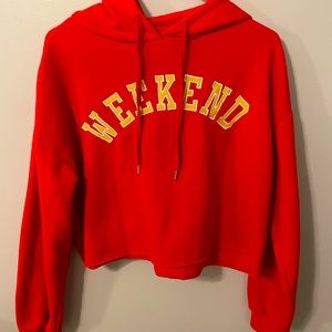 Forever 21 red cropped Hoodie